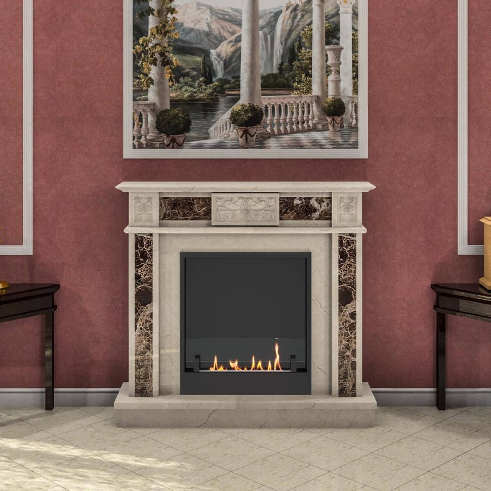 Биокамин в мраморном портале Биокамин в мраморном портале