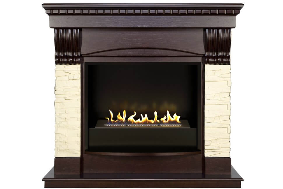 Биокамин в портале Firezo Denver Темный дуб, стандарт